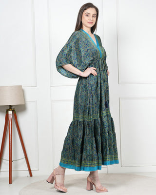 Comfortable long silk dress