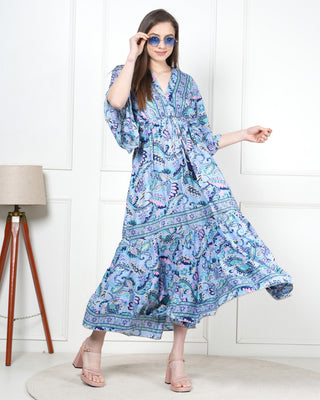 Comfortable long silk dress