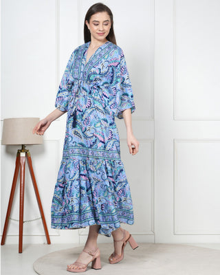 Comfortable long silk dress