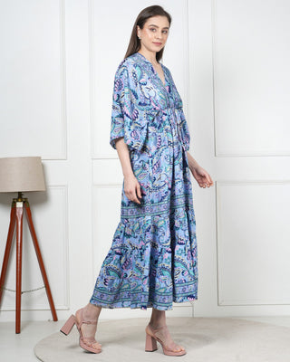 Comfortable long silk dress