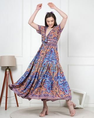 Comfortable long silk dress