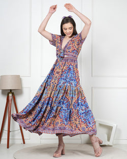Comfortable long silk dress