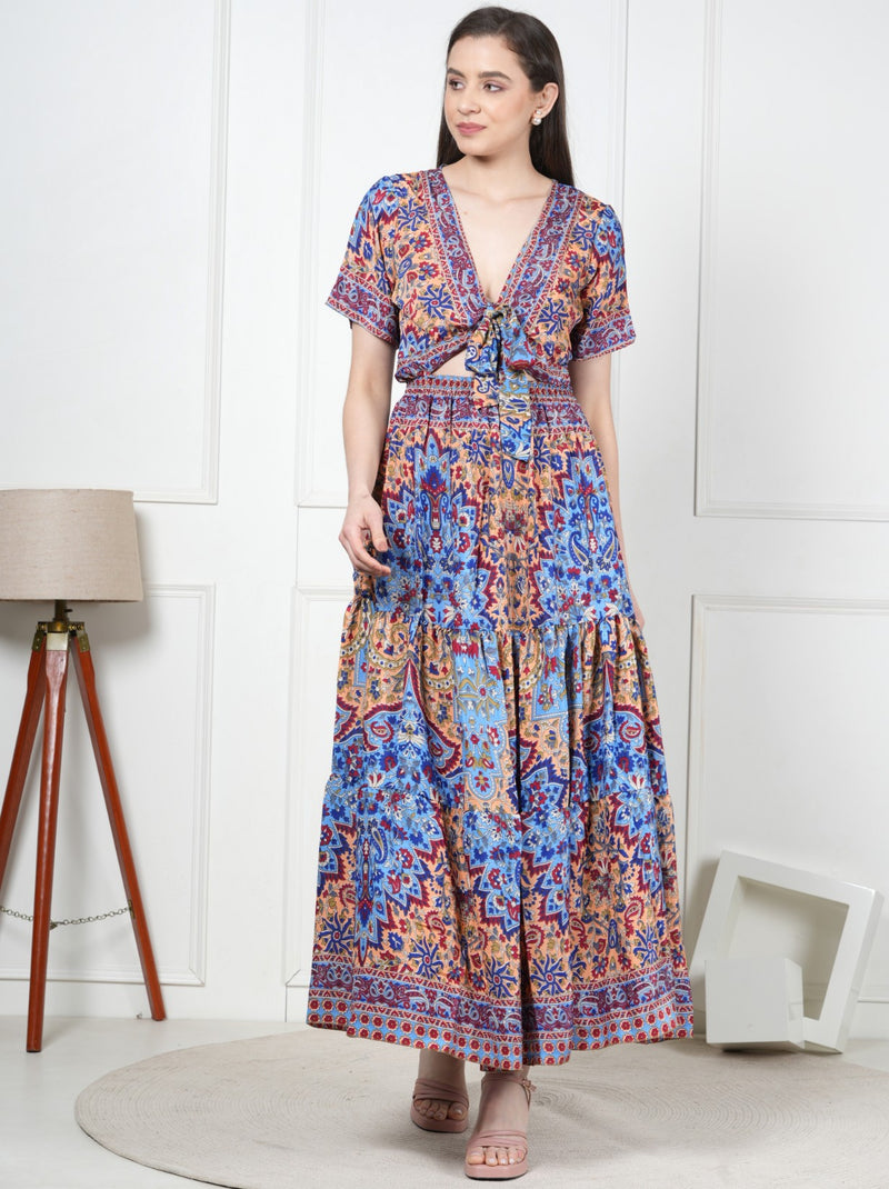 Comfortable long silk dress
