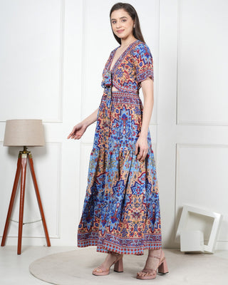 Comfortable long silk dress