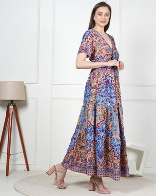 Comfortable long silk dress