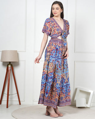 Comfortable long silk dress