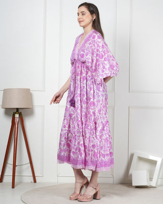 Comfortable long silk dress