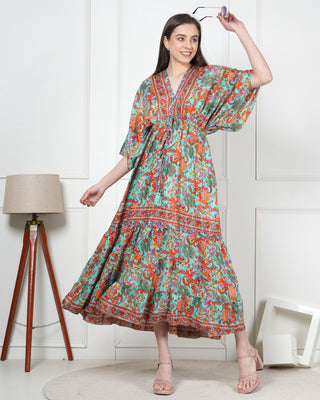 Comfortable long silk dress