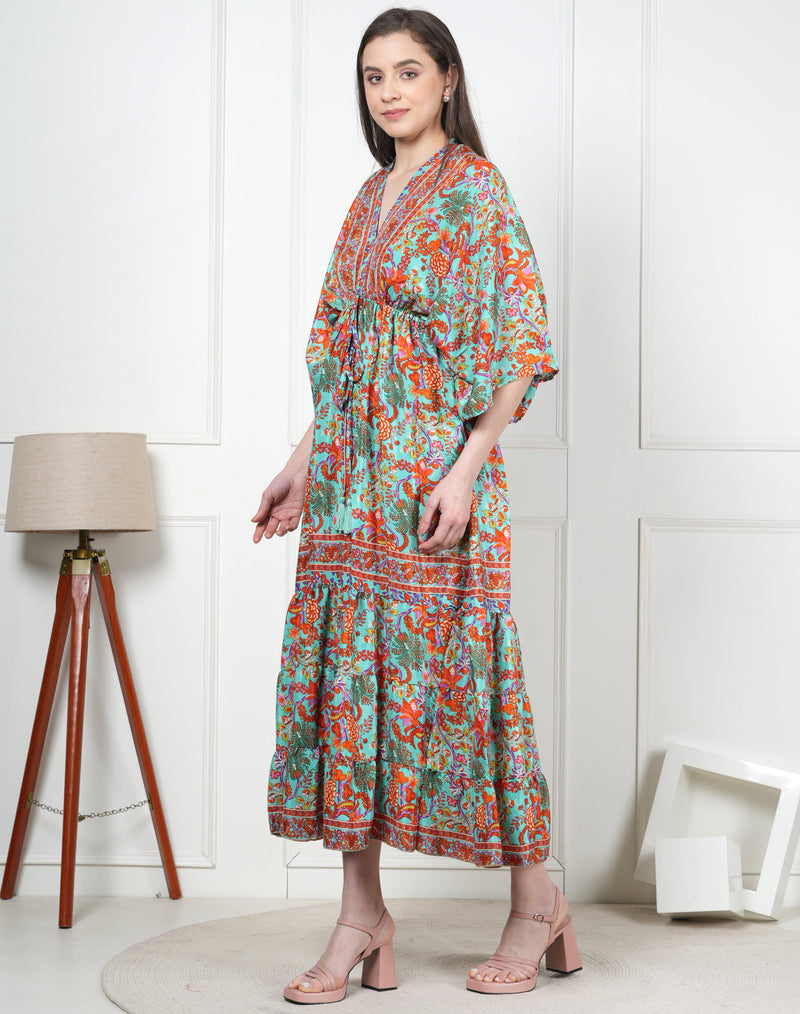 Comfortable long silk dress