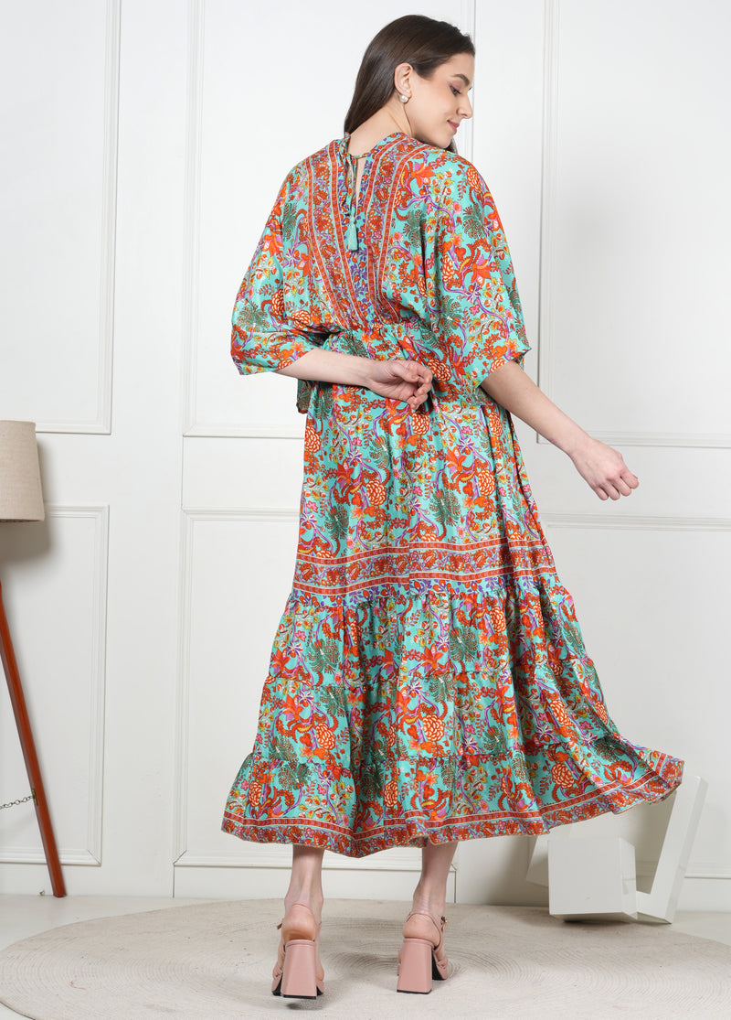 Comfortable long silk dress
