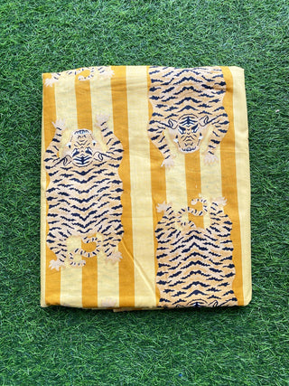 Stripe tiger print cotton fabric