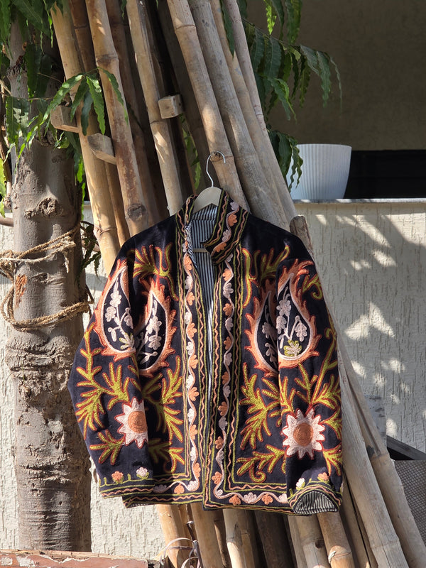 Jaipur hand embroidery velvet jacket