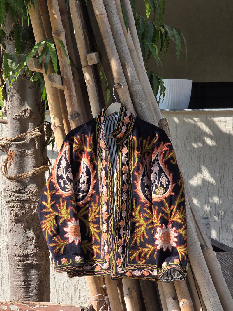 Jaipur hand embroidery velvet jacket