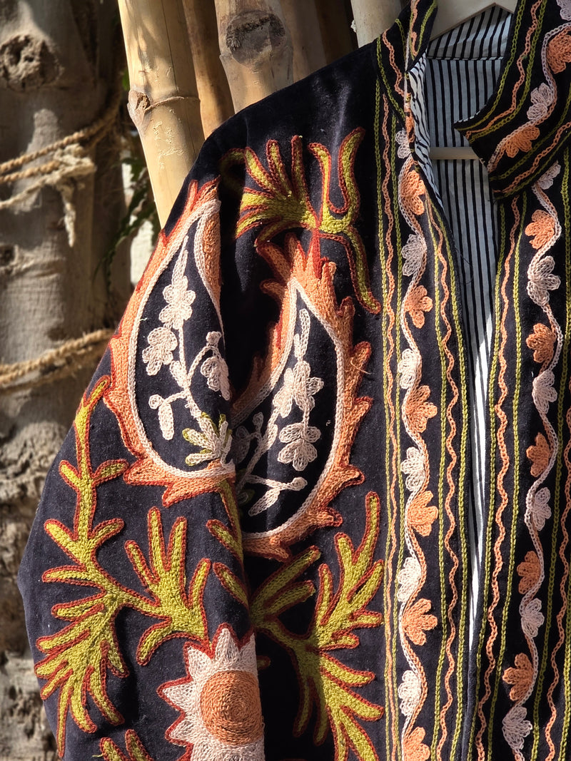 Jaipur hand embroidery velvet jacket