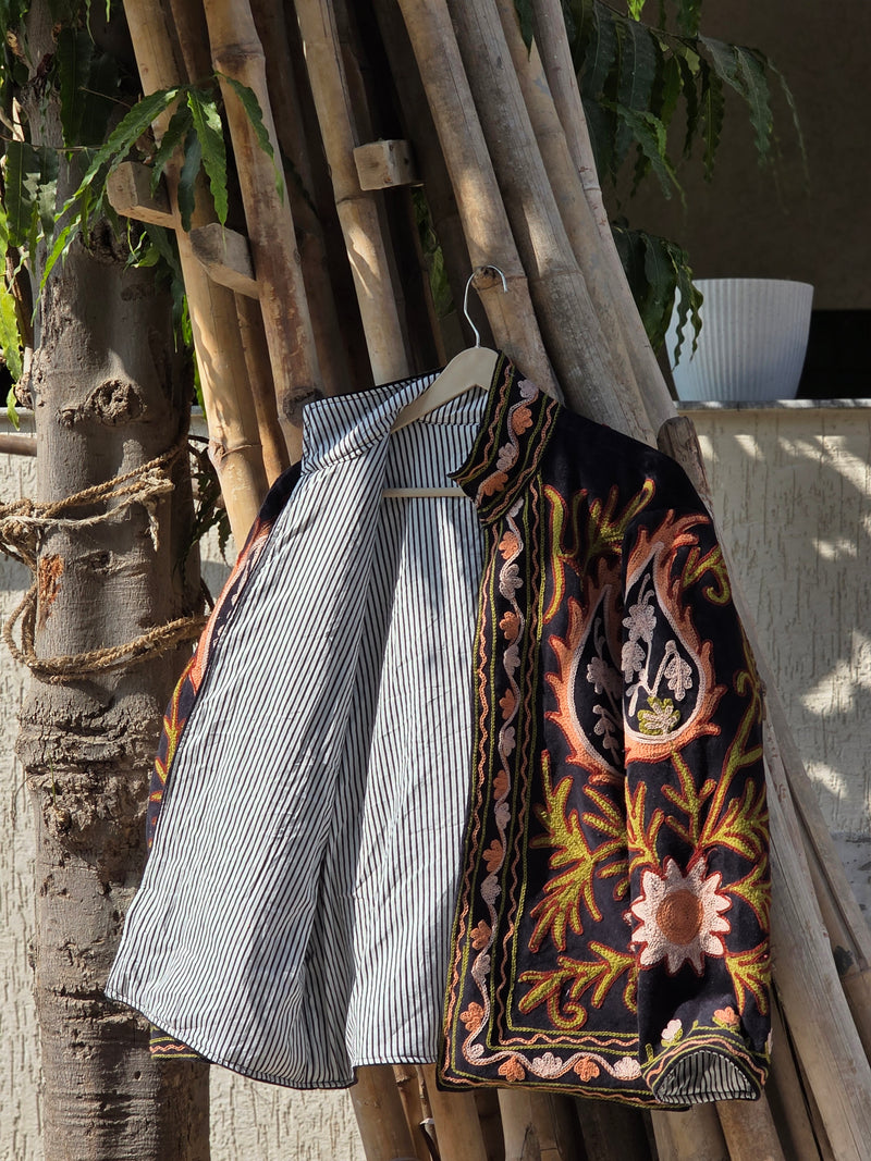 Jaipur hand embroidery velvet jacket