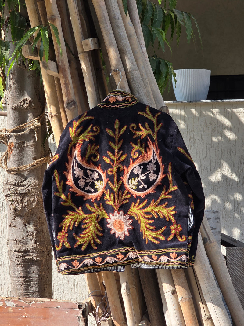 Jaipur hand embroidery velvet jacket