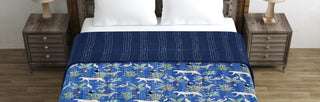 jungle print Blue kantha quilt