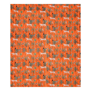 jungle print orange kantha quilt