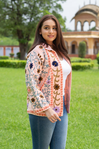 Long floral suzani embroidery jacket