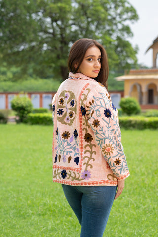 Long floral suzani embroidery jacket