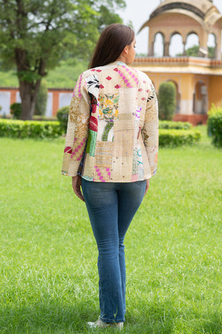 White patchwork silk jacket