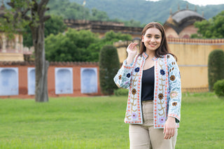 Long floral suzani embroidery jacket