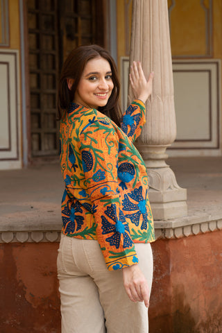 Vintage Kantha Jacket with Intricate Embroidery