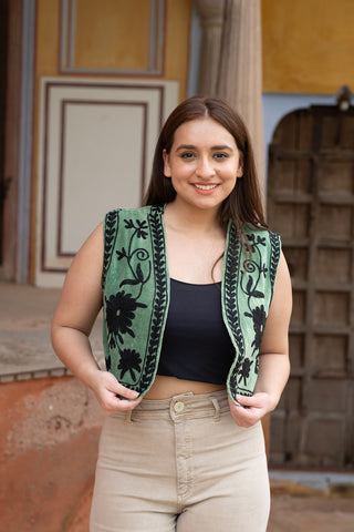 Elegant Velvet Gilet Vest with inside stripe