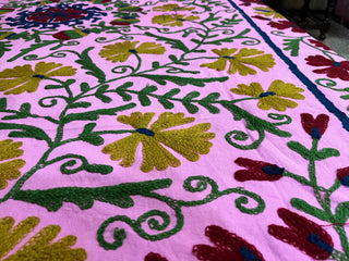 Textile Tradition Suzani Kantha Heritage Quilt, handmade kantha