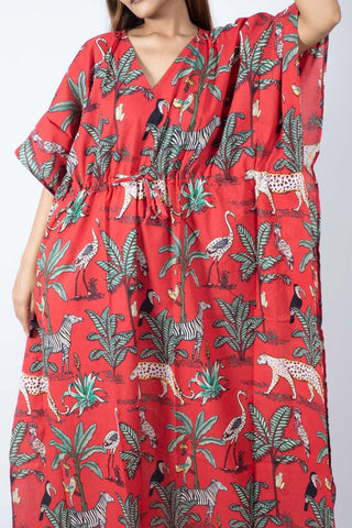 Red Safari print kaftan