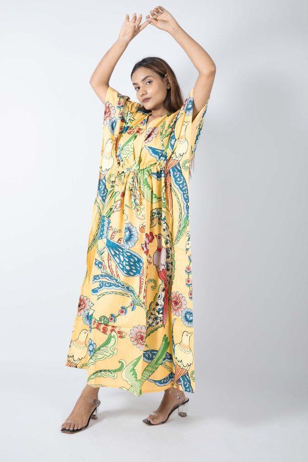 Eagle print cotton kaftan