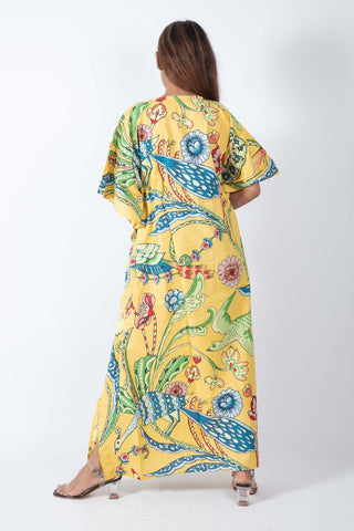 Eagle print cotton kaftan