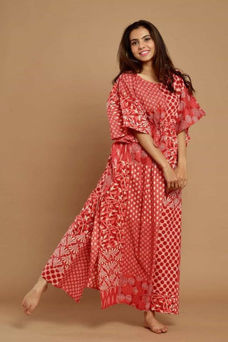 Cotton Kaftan Dress Nightwear Gown