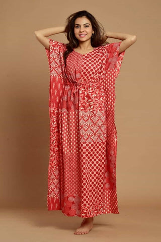 Cotton Kaftan Dress Nightwear Gown