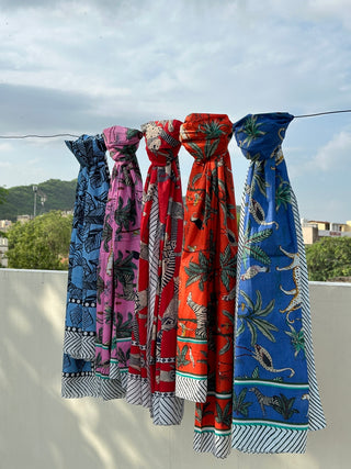 Artful Drapes: Handcrafted Cotton Pareo Scarves