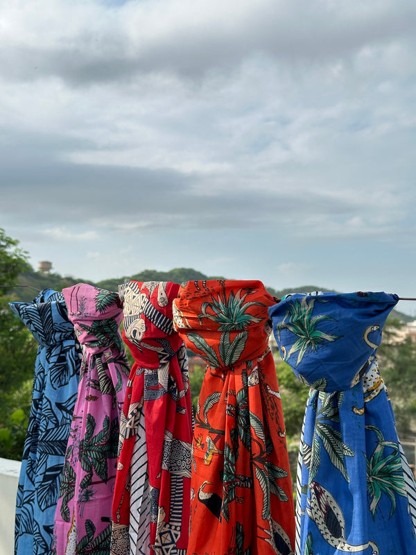 Artful Drapes: Handcrafted Cotton Pareo Scarves