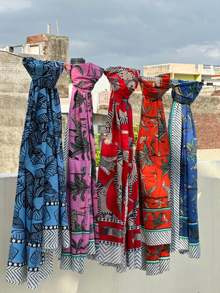 Artful Drapes: Handcrafted Cotton Pareo Scarves