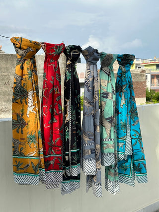 Screen Print Cotton Pareo Scarves