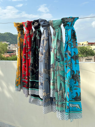 Screen Print Cotton Pareo Scarves