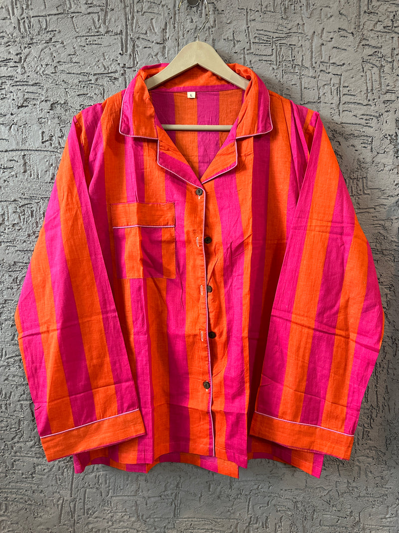 Handblock Cotton Pajama Set for Women – Soft Breathable Indian Nightwear – Handmade Jaipur Block Print Loungewear