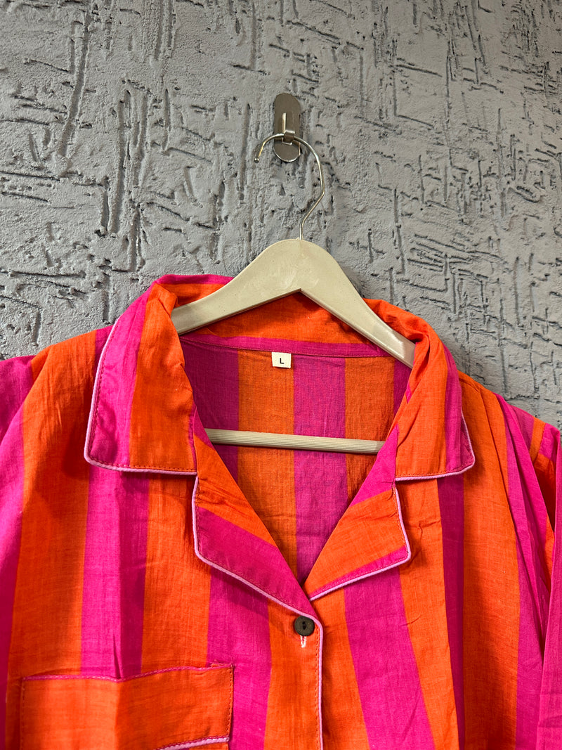 Handblock Cotton Pajama Set for Women – Soft Breathable Indian Nightwear – Handmade Jaipur Block Print Loungewear