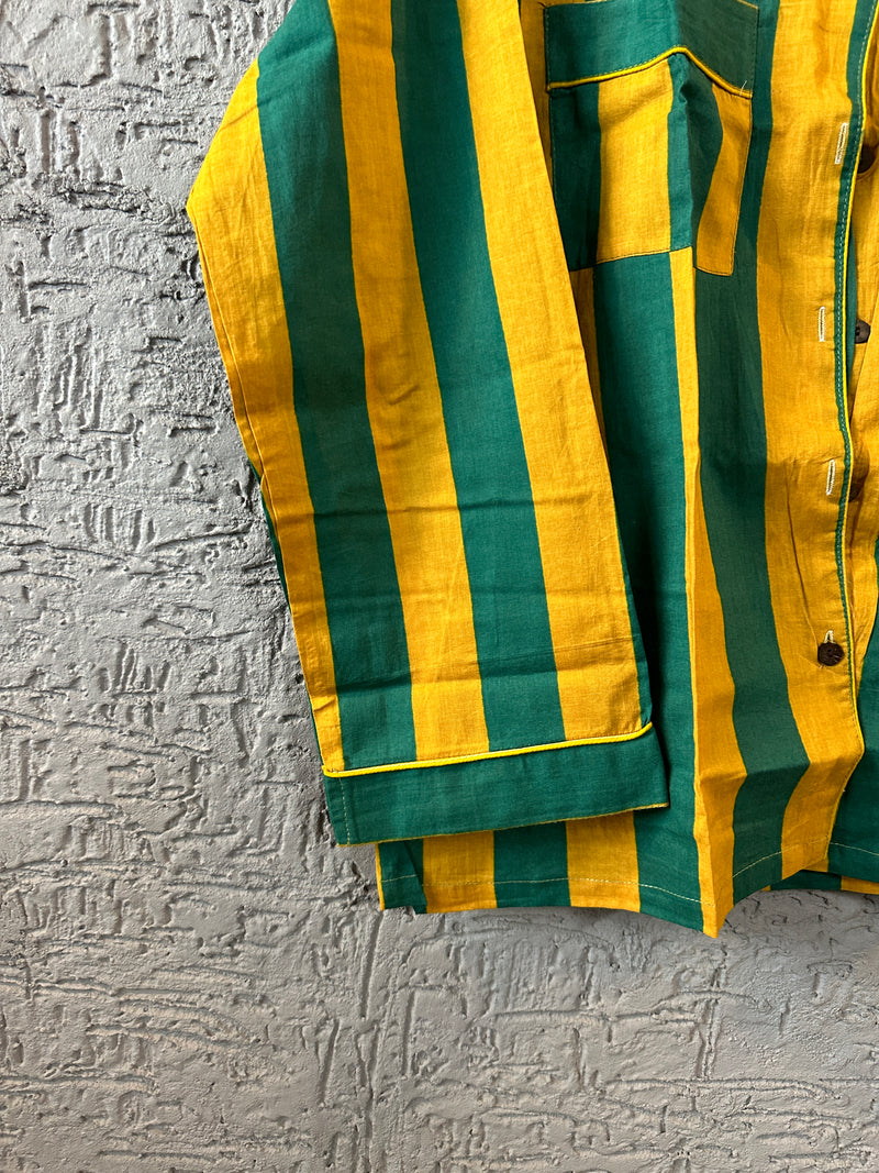 Striped Cotton Pajama Set | Handblock Print Nightwear | Jaipur