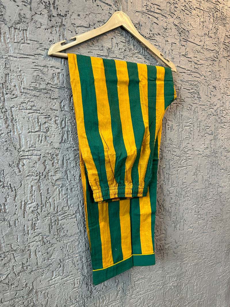 Striped Cotton Pajama Set | Handblock Print Nightwear | Jaipur
