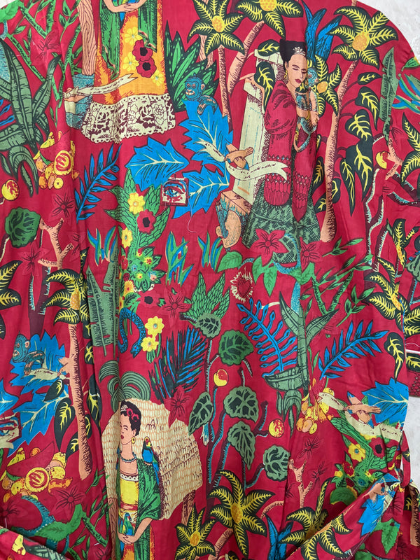 Frida Kahlo Cotton Kimono Robe