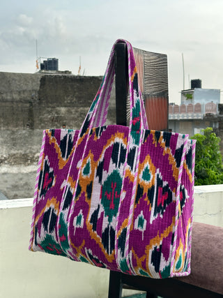 Ikat Velvet tote