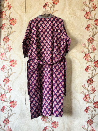 Stripe Cotton Kimono Robe