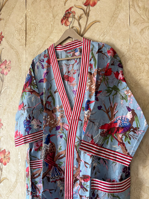 Handmade Bird Striped Robe