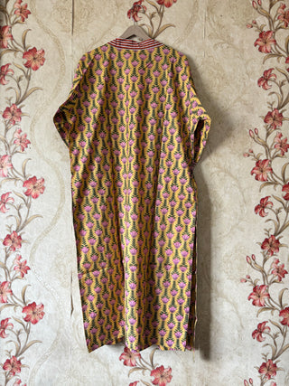 Handmade Floral Striped Robe