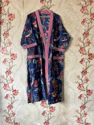 Handmade Floral Striped Robe