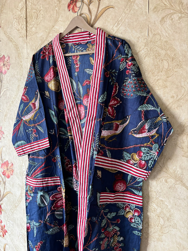 Handmade Floral Striped Robe